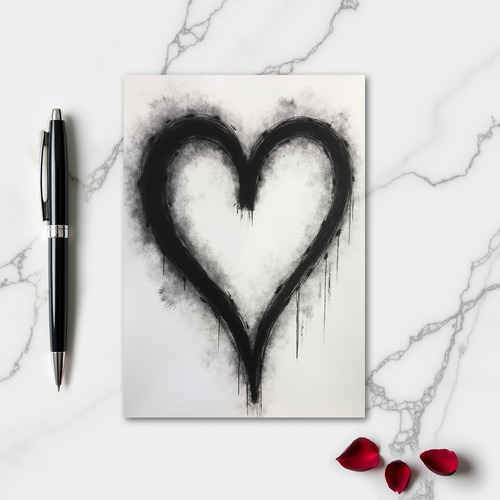 Minimalist Brush Stroke Heart Card