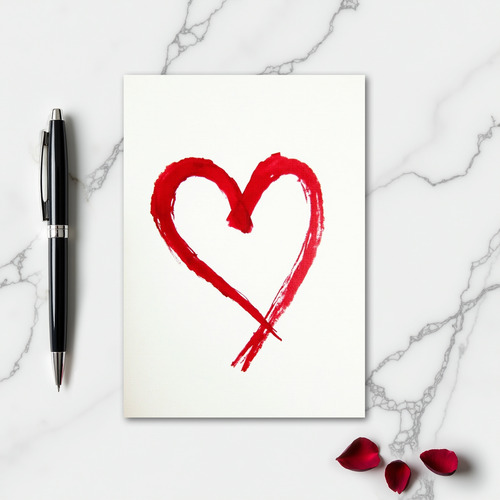 Minimalist Brushstroke Heart Card