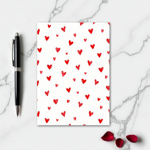 Minimalist Brushstroke Hearts Card