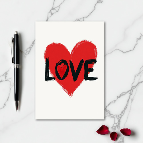 Minimalist Brushstroke Love Card
