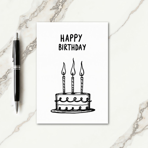Minimalist Cake Birthday Card