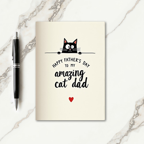 Minimalist Cat Dad Art Card