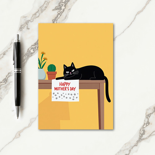 Minimalist Cat Mothers Day Card
