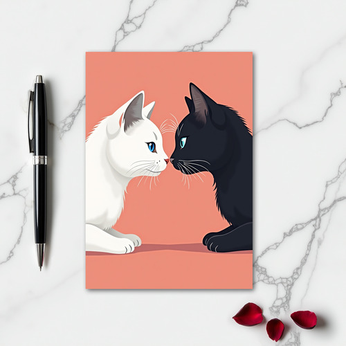 Minimalist Cats Love Card