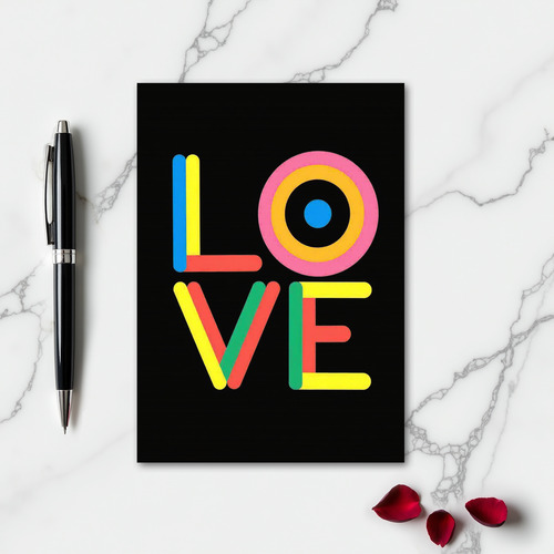 Minimalist Colorful Geometric Love Card