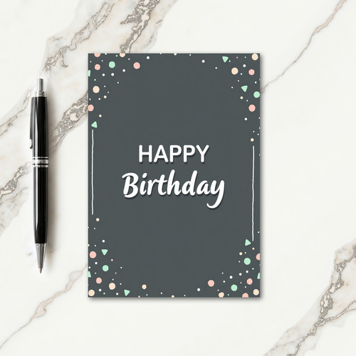 Minimalist Confetti Birthday Card