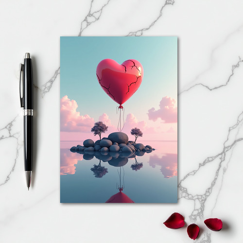 Minimalist Cracked Heart Card