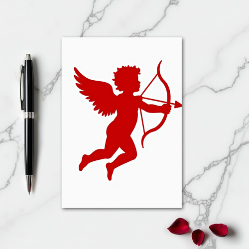 Minimalist Cupid Silhouette Card