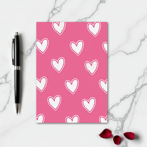 Minimalist Distressed Hearts Card