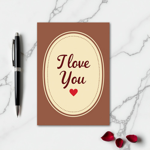 Minimalist Dotted I Love You Matte Card