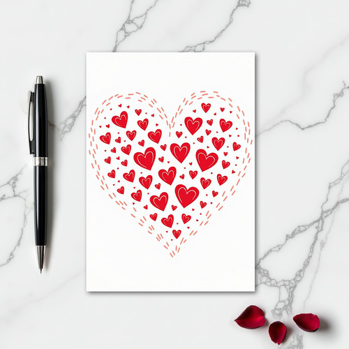 Minimalist Drawn Hearts Card