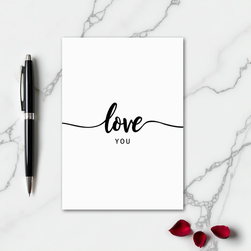 Minimalist Elegant Love You Script Card