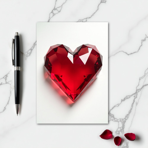 Minimalist Faceted Heart Card