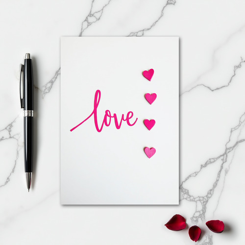 Minimalist Felt Love Hearts Card