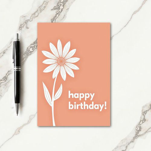 Minimalist Floral Birthday Card