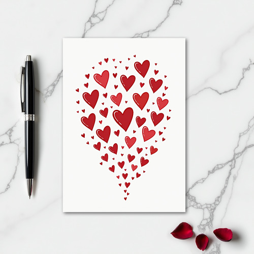 Minimalist Glossy Hearts Card