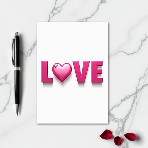 Minimalist Glossy Love Heart Card