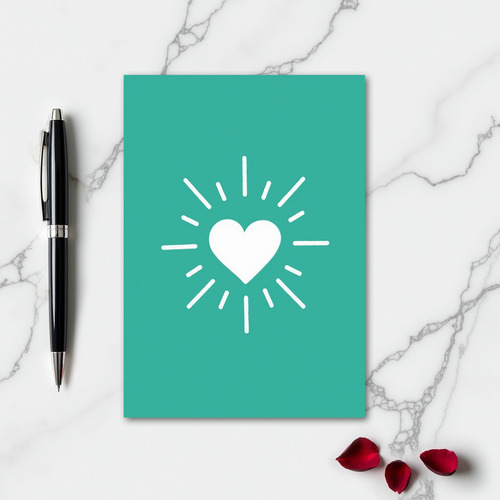 Minimalist Glowing Heart Card