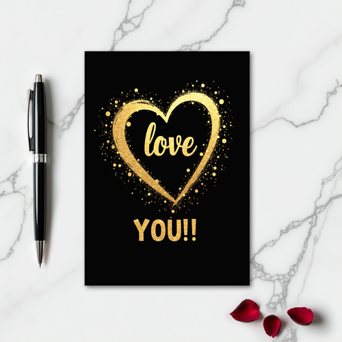 Minimalist Gold Love You Card