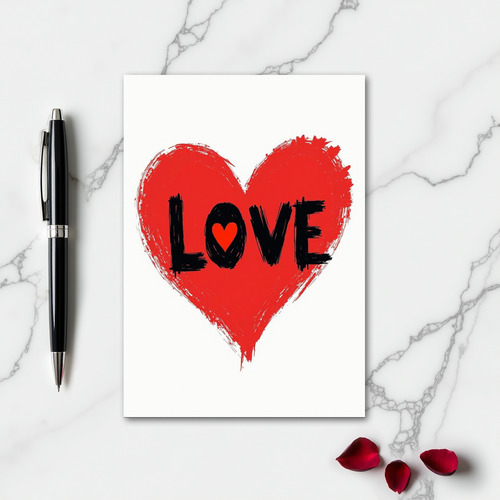 Minimalist Grunge Love Heart Card
