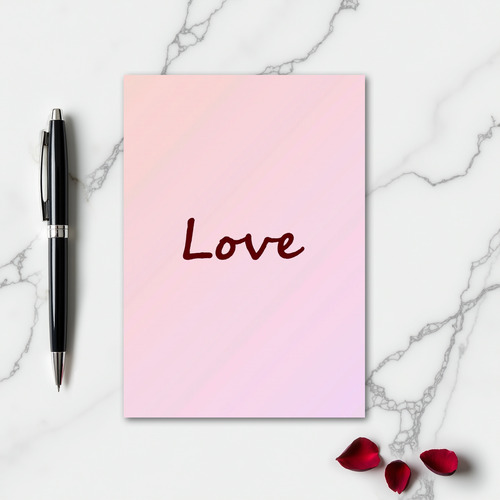 Minimalist Handwritten Love Card