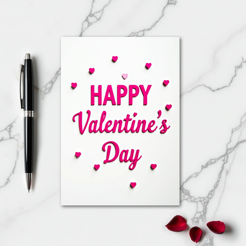 Minimalist Happy Valentines Heart Card