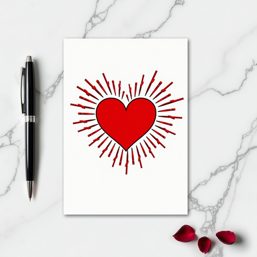 Minimalist Heart Rays Card