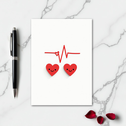 Minimalist Heartbeat Love Card