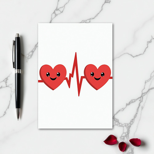 Minimalist Hearts Beat Card