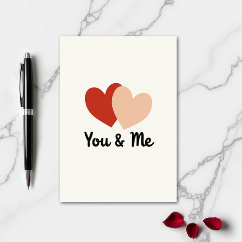 Minimalist Hearts For You And Me Card