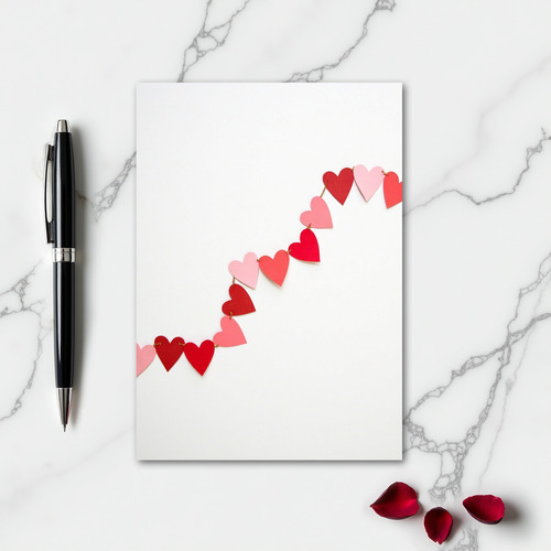 Minimalist Hearts Garland Card