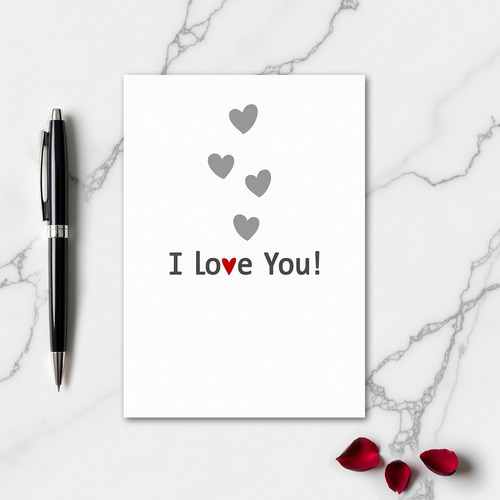 Minimalist Hearts Love Smooth Card