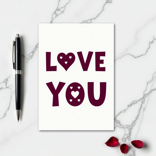 Minimalist Hearts Love You Card