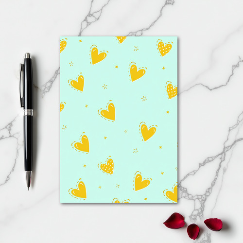 Minimalist Hearts Pattern Card