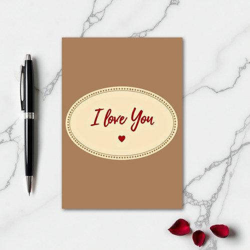 Minimalist I Love You Dotted Oval Card