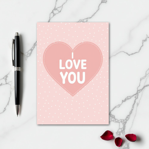 Minimalist I Love You Glitter Dot Card