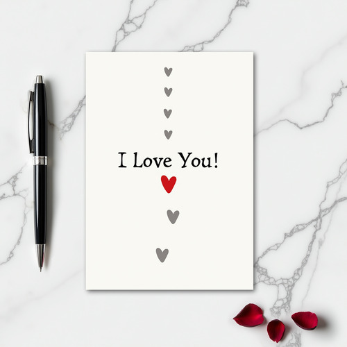 Minimalist I Love You Heart Line Card