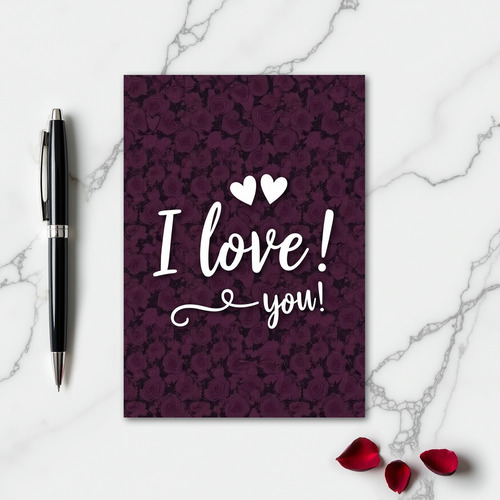 Minimalist I Love You Rose Card