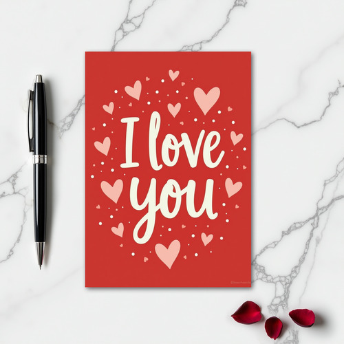 Minimalist I Love You Valentines Card