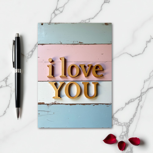 Minimalist I Love You Wood Card
