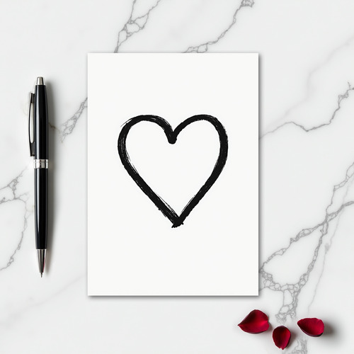 Minimalist Ink Heart Card