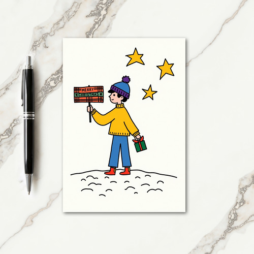 Minimalist Joy Christmas Card