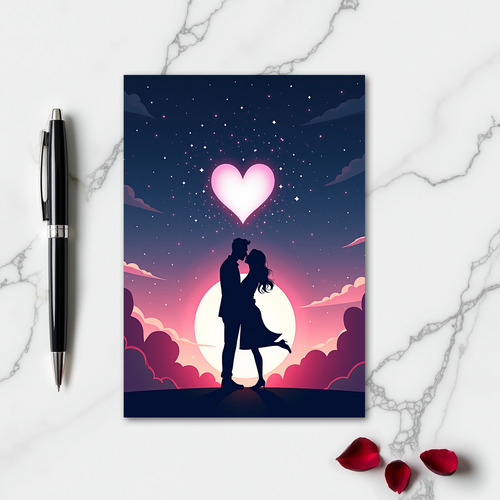 Minimalist Kissing Love Card