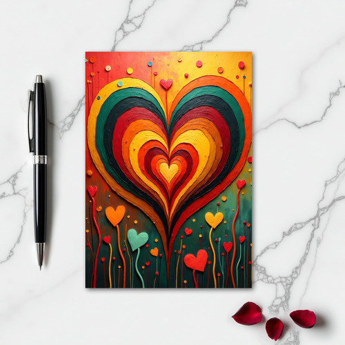 Minimalist Layered Heart Card