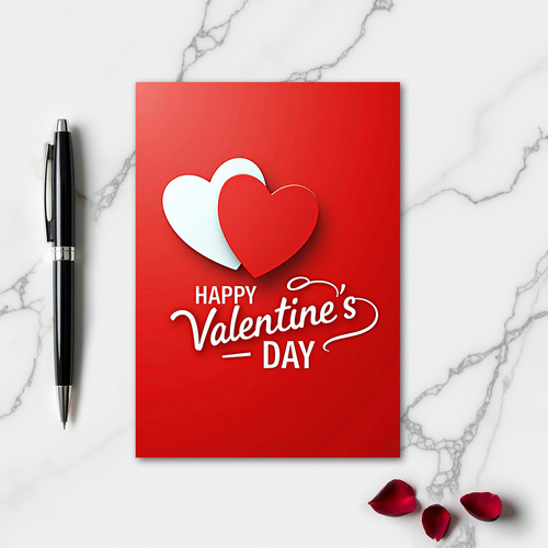 Minimalist Layered Valentine Hearts Card