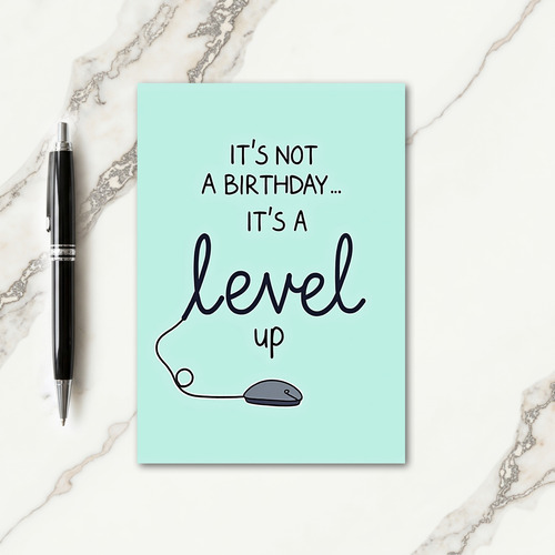 Minimalist Level Up Birthday Card