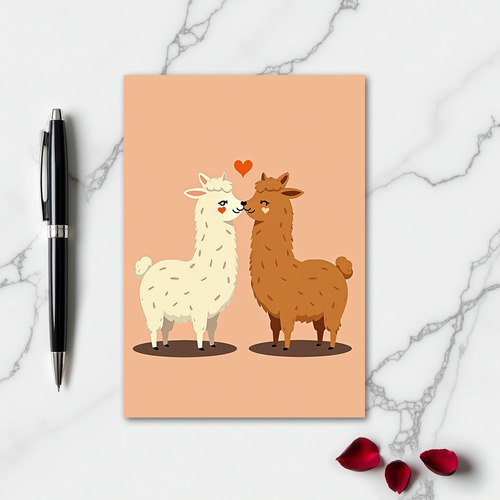 Minimalist Llama Kiss Card