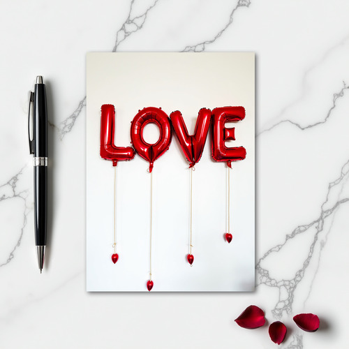 Minimalist Love Balloons Card