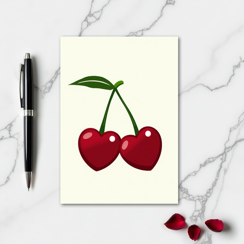 Minimalist Love Cherries Card