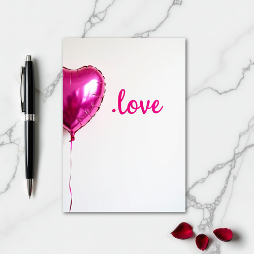 Minimalist Love Heart Balloon Card